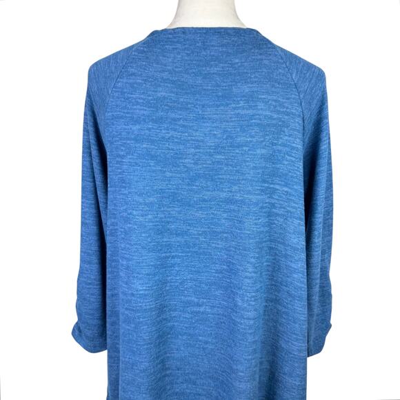 Soft Surroundings NWT Cecelia Blue Soft Knit Round Keyhole Casual Sweater Top - Picture 6 of 12